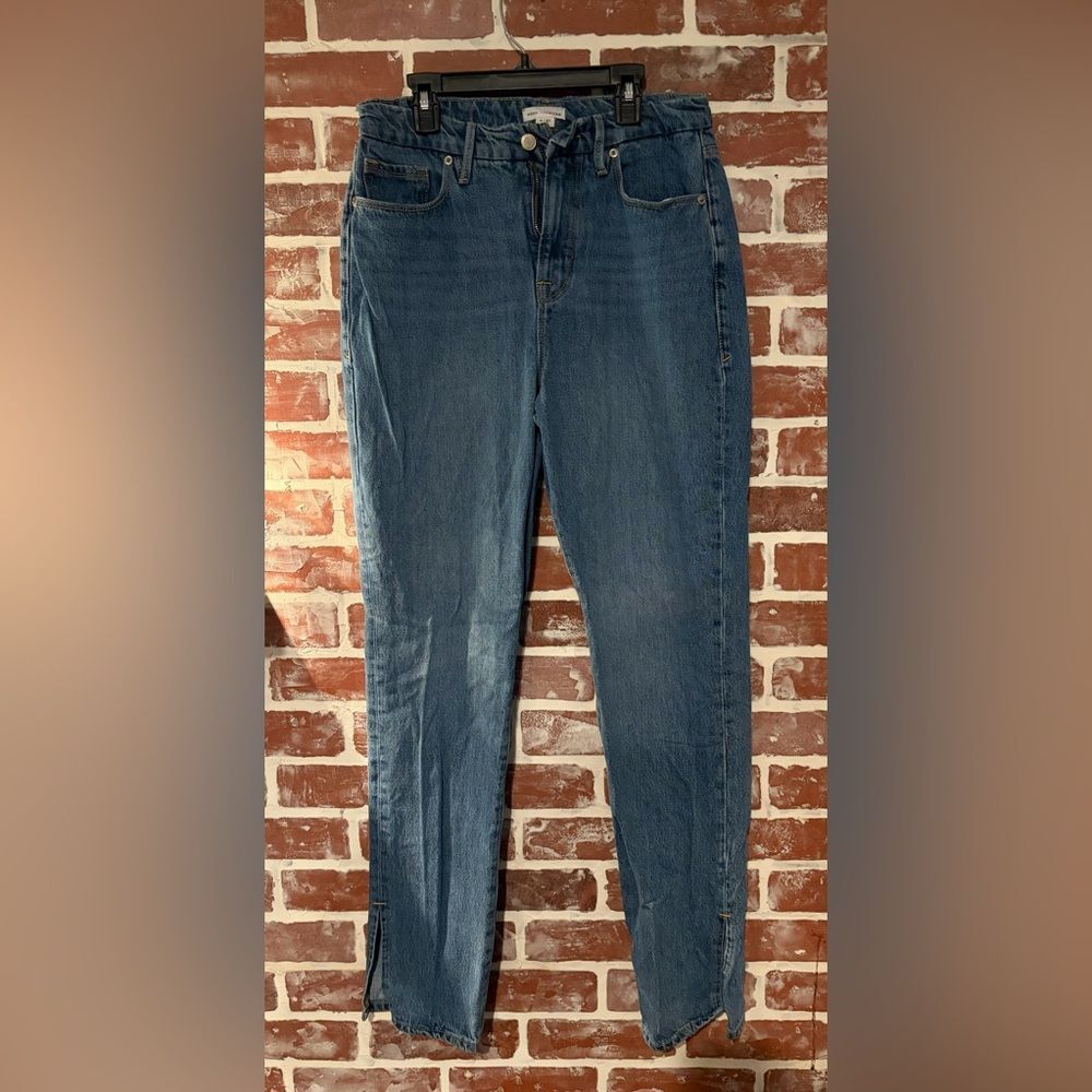 Good American Women's Straight Blue Jeans